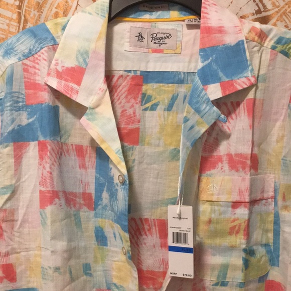 NWT Heritage Slim Fit Original Penguin Button Down - Picture 2 of 4